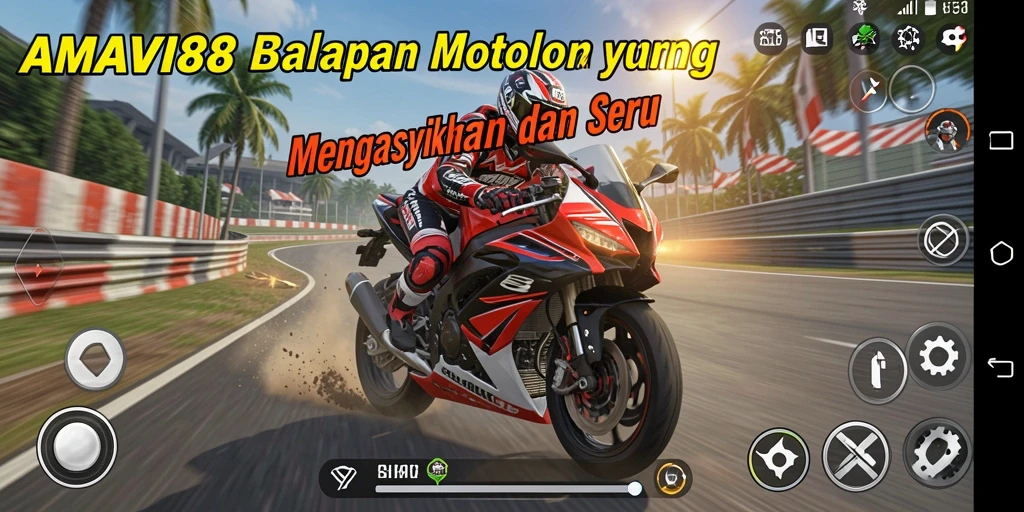 Tampilan utama gameplay AMAVI88 dengan aksi balapan yang mendebarkan.