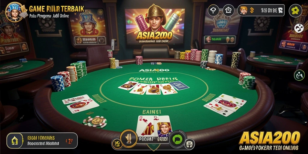Tampilan gameplay Poker yang seru dan mendebarkan di ASIA200.
