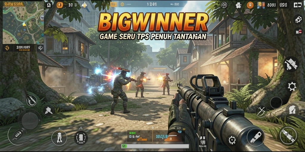 Tampilan gameplay luar biasa dari BIGWINNER, menunjukkan aksi seru TPS.