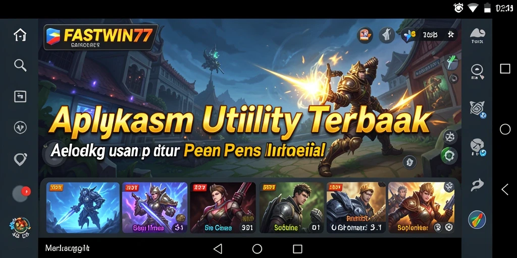 Tampilan utama FASTWIN77 menampilkan fitur-fitur Utility.