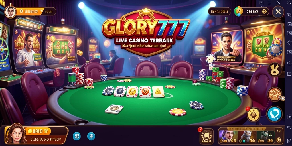 Tampilan gameplay GLORY777 yang interaktif dan menarik saat bermain Live Casino.