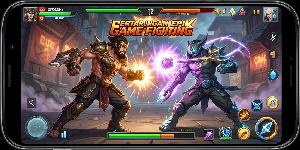 Tampilan gameplay IDNSCORE yang mendebarkan dan penuh aksi.