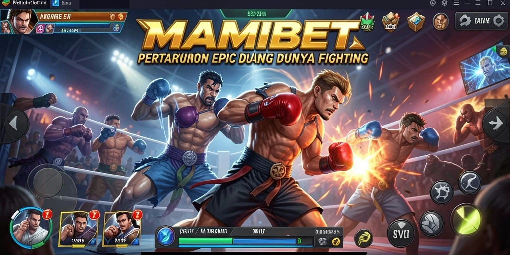 Screeshot gameplay MAMIBET menampilkan pertarungan seru antara karakter.