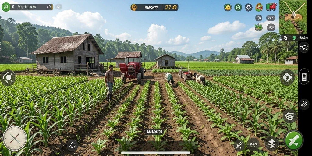 Tangkapan layar utama MAPAN777 menampilkan aksi berkebun yang seru dan interaktif.