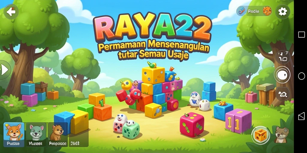 Tampilan gameplay RAYA22 dengan berbagai teka-teki menarik.
