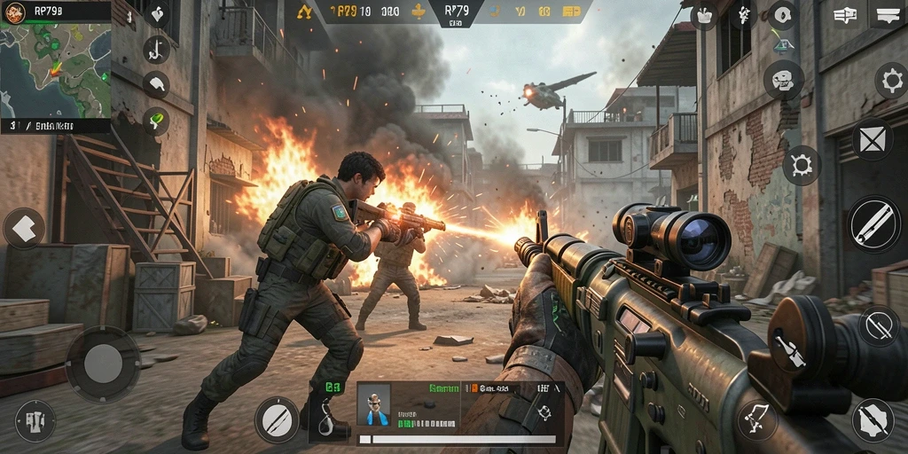 Gameplay menarik RP79 dengan aksi tembak-menembak yang mendebarkan.