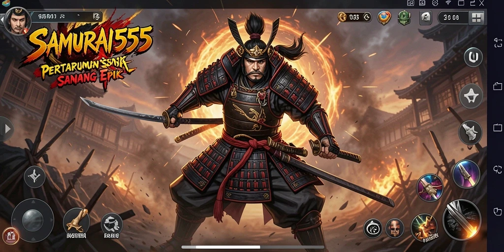 Tampilan gameplay SAMURAI555 yang menegangkan.